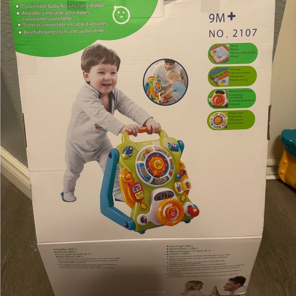 Baby convertible activity table walker 3-in-1
